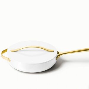 Caraway White and Gold Sauté Pan
4.5 qt Non-Stick Ceramic Pan With Lid